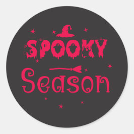 Adesivo Redondo Spooky Season Witch Hat Sticker
