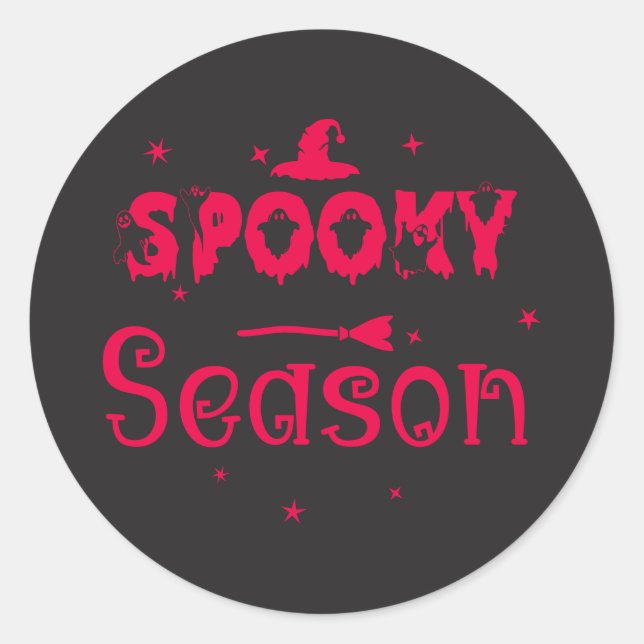 Adesivo Redondo Spooky Season Witch Hat Sticker (Frente)