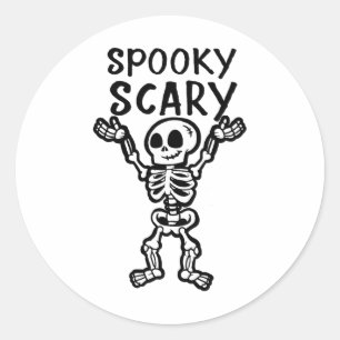 Adesivo Redondo Spooky Skeleton Skeleton Halloween