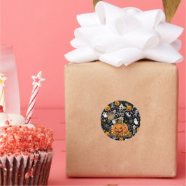 Adesivo Redondo Spooky Skeletons For Halloween