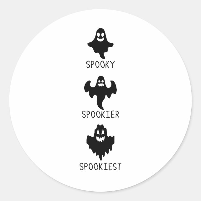 Adesivo Redondo Spooky spookier spookiest (Frente)