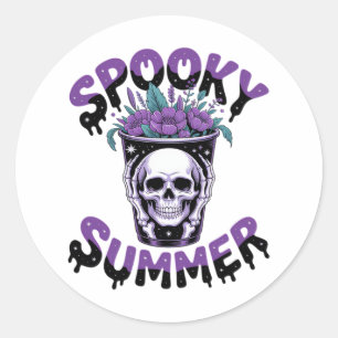 Adesivo Redondo Spooky Summer Skeletonsummerbetween