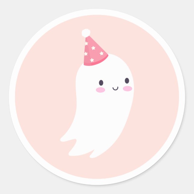 Adesivo Redondo Spooky, Um Bonito Favor do primeiro aniversario Fa (Frente)