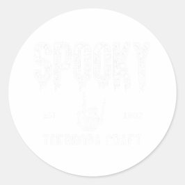 Adesivo Redondo Spooky Vibes: Tee Gráfico de Halloween