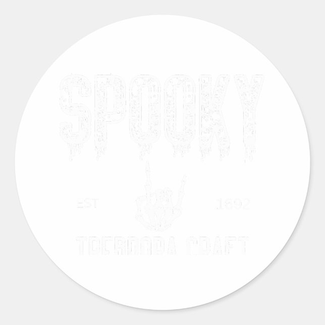 Adesivo Redondo Spooky Vibes: Tee Gráfico de Halloween (Frente)