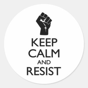 Adesivo Redondo Spot Mantém Calma E Resiste Símbolo Político