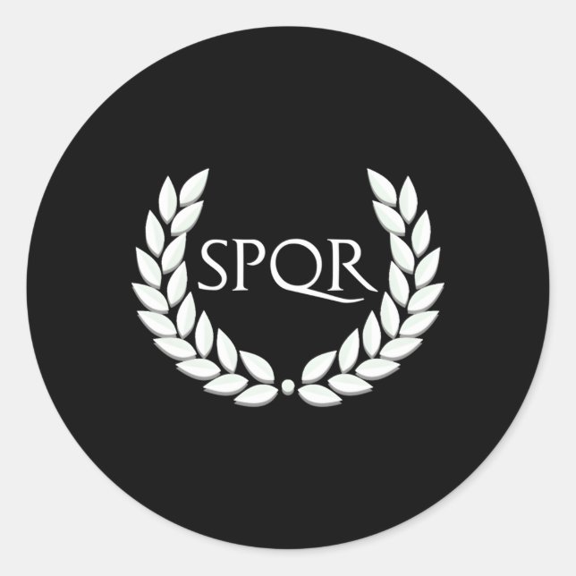 Adesivo Redondo Spqr Para Império Ro (Frente)