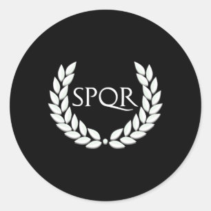 Adesivo Redondo Spqr Para Império Ro