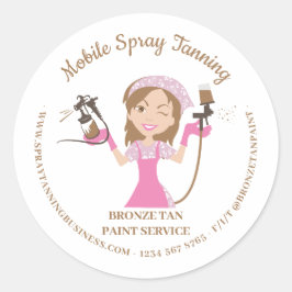 Adesivo Redondo Spray de Bronzeamento Móvel Pintura Corporal Lady 
