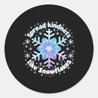 Adesivo Redondo Spread Kindness Like Snowflakes Christmas Teacher