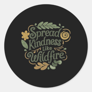 Adesivo Redondo Spread Kindness - Vinheta de Afirmação Positiva