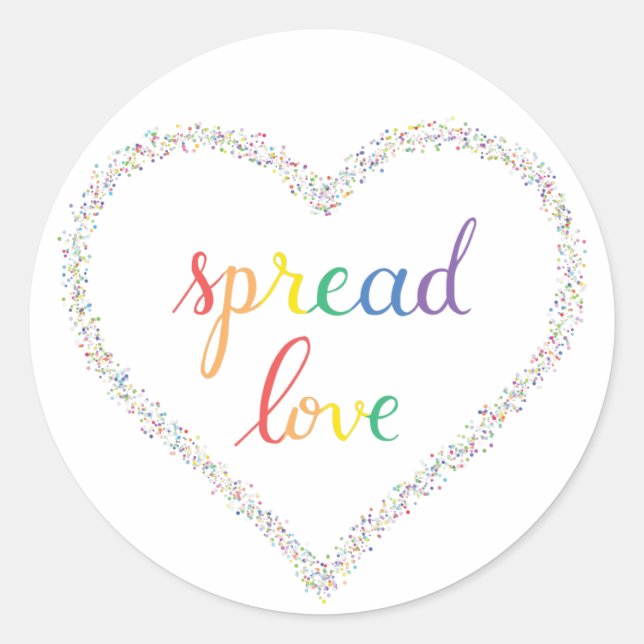 Adesivo Redondo Spread Love Sticker (Frente)