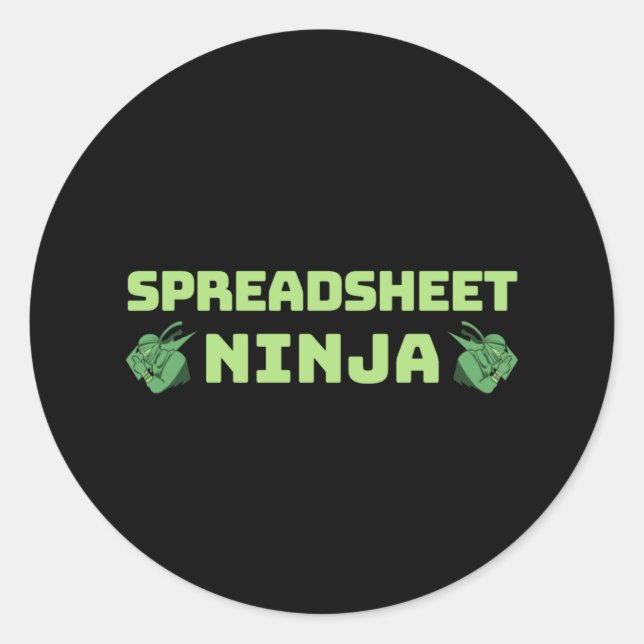 Adesivo Redondo Spreadsheet ninja classic round sticker (Frente)
