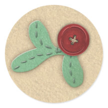 Sprig Faux Felt & Embroidery Estilizado Holly