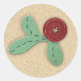 Adesivo Redondo Sprig Faux Felt & Embroidery Estilizado Holly