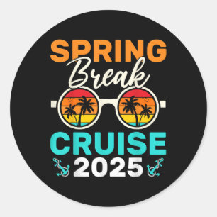 Adesivo Redondo Spring Break Cruise 2025 For Family Matching Cruis