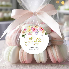 Adesivo Redondo Spring Floral Bridal Shower Thank You Sticker