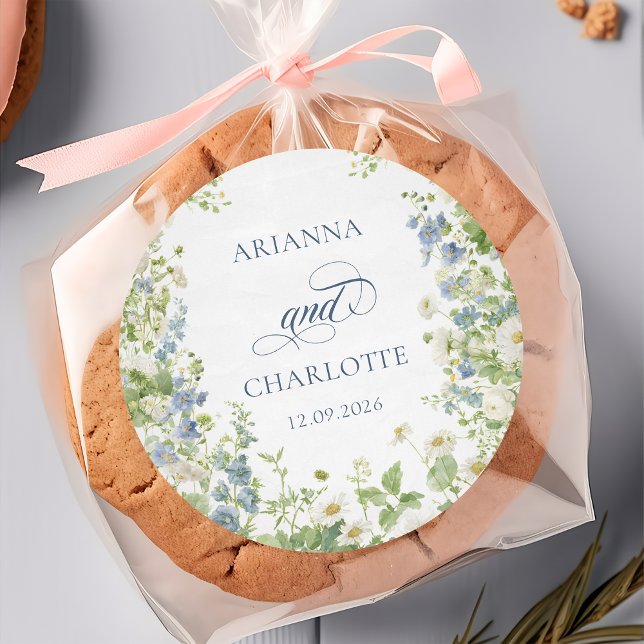 Adesivo Redondo Spring Garden Floral Wedding Sticker (Criador carregado)