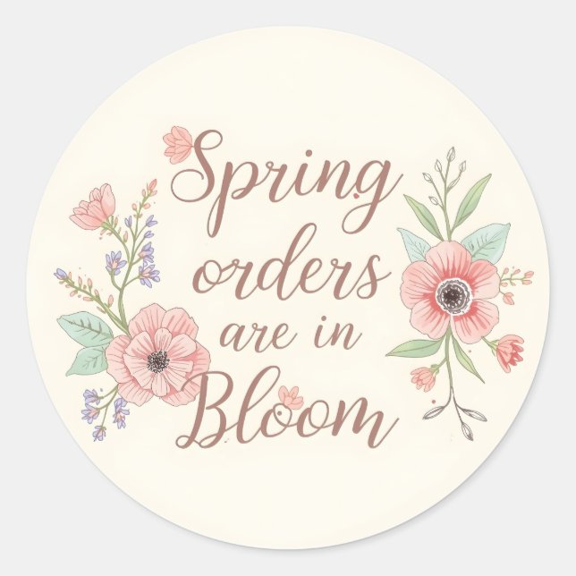 Adesivo Redondo Spring Orders in Bloom (Frente)
