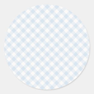 Adesivo Redondo Spring Retro Gingham Azul Pó