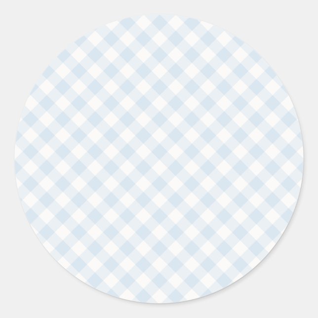 Adesivo Redondo Spring Retro Gingham | Azul Pó (Frente)