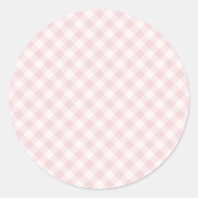 Adesivo Redondo Spring Retro Gingham | Blush Suave (Frente)