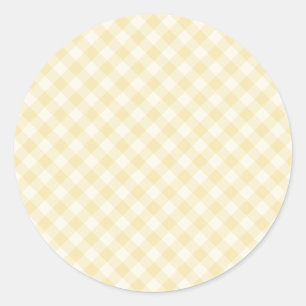 Adesivo Redondo Spring Retro Gingham Creme de Manteiga