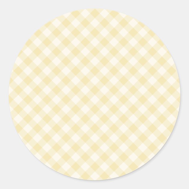 Adesivo Redondo Spring Retro Gingham | Creme de Manteiga (Frente)