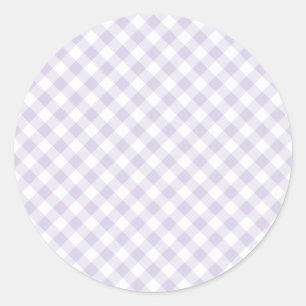 Adesivo Redondo Spring Retro Gingham Lavanda Desbotada