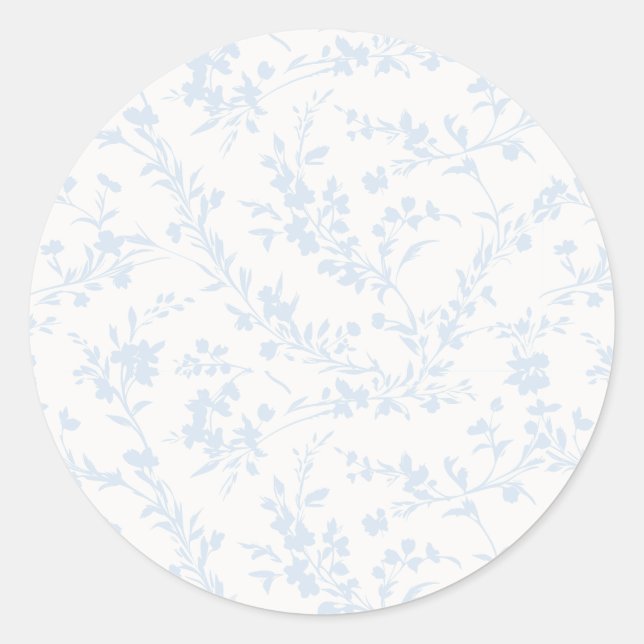 Adesivo Redondo Spring Sprigs Powder Blue - Neutral (Frente)