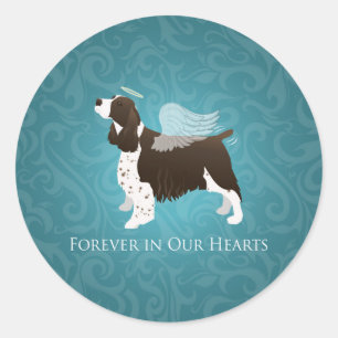 Adesivo Redondo Springer Spaniel Angel - Memorial Pet