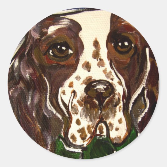 Adesivo Redondo Springer Spaniel Inglês (Frente)