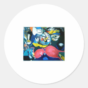 Adesivo Redondo Springtime Jazz Abstrato Jeff Hankamer Artjunkhaus