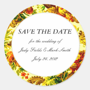 Adesivo Redondo Springtime Weding Save The Date Stickers