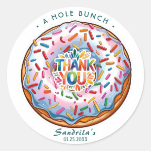 Adesivo Redondo Sprinkle Donut Obrigado um Monte 
