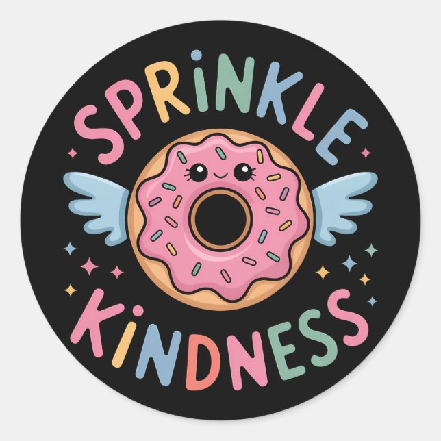 Adesivo Redondo Sprinkle Kindness | Rosquinha (Frente)