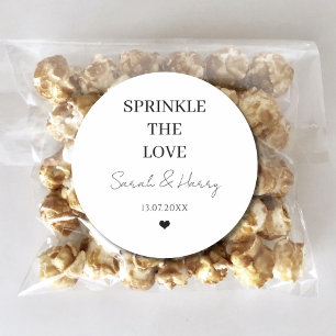Adesivo Redondo Sprinkle The Love Modern Wedding Favorece Papelari