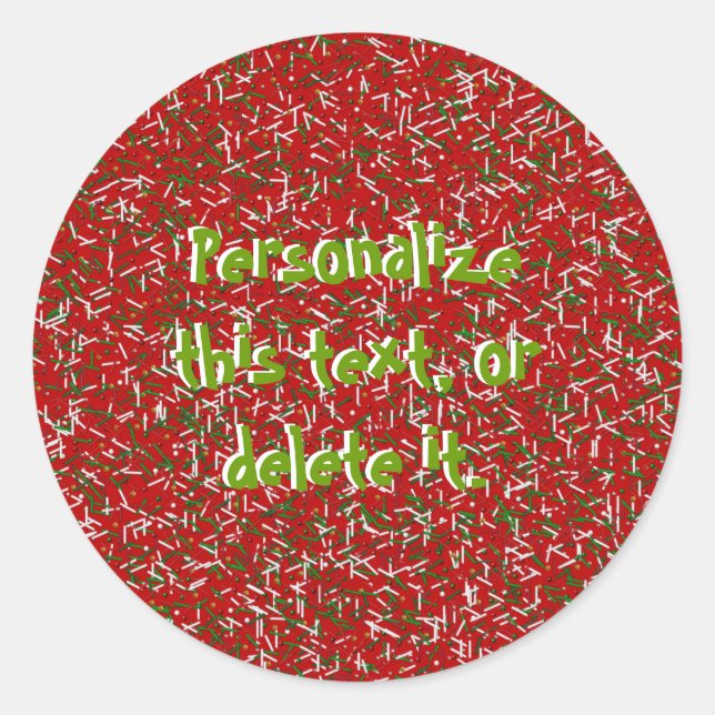 Adesivo Redondo Sprinkles doces com Bolinhas STICKERS, Vermelho (Frente)