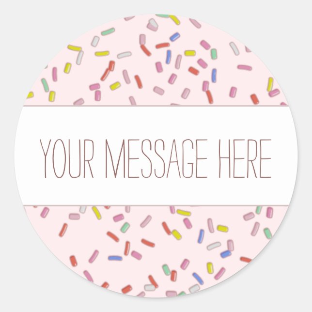 Adesivo Redondo Sprinkles Personalizable Sticker (Frente)