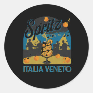 Adesivo Redondo Spritz Veneto Itália Vinho Laranja Vintage Cauda 5