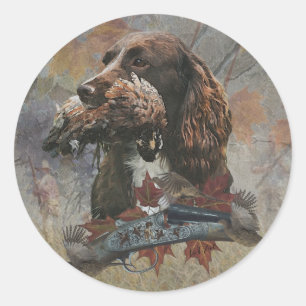 Adesivo Redondo Sprocker Spaniel, Arte de cães-Arma