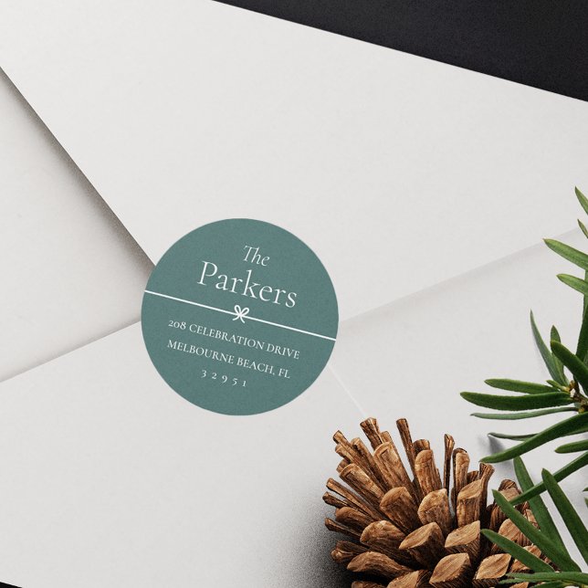 Adesivo Redondo Spruce | Autocolante de endereço de retorno mínimo (Criador carregado)