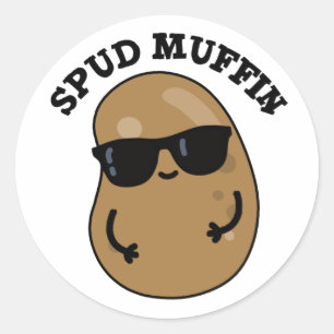 Adesivo Redondo Spud Muffin Funny Potato Pun