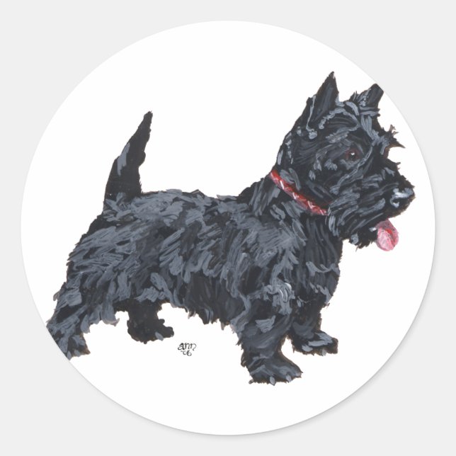 Adesivo Redondo Spunky Scottie Dog (Frente)