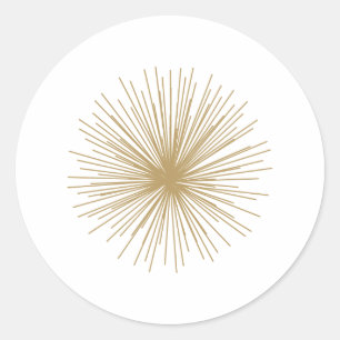 Adesivo Redondo Sputnik Dourado Starburst