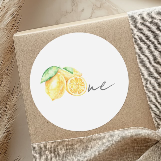 Adesivo Redondo Squeeze Lemon Citrus Summer Baby Primeiro Aniversá (Criador carregado)