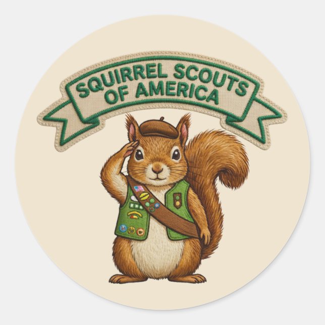 Adesivo Redondo Squirrel Scout (Frente)
