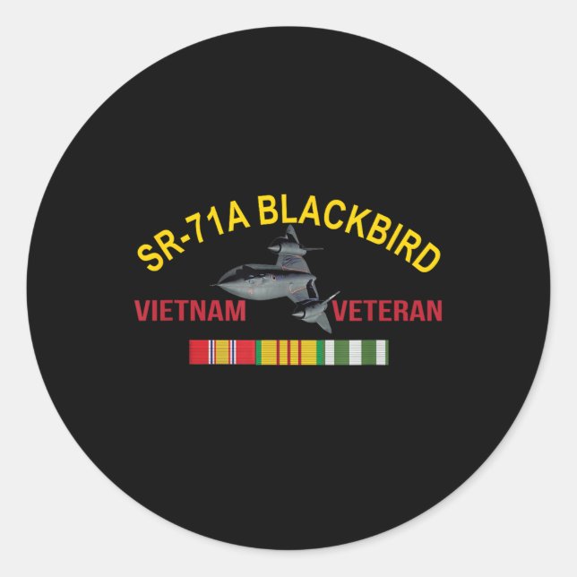 Adesivo Redondo Sr-71a Blackbird Vietnam Veteran Sr 71 Blackbird A (Frente)