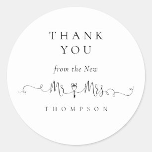 Adesivo Redondo Sr. Deputado Key Symbol Script Wedding Obrigado