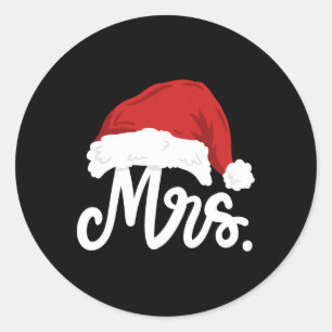 Adesivo Redondo Sr. e Sra. Papai Noel Casais de Natal